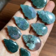 عقیق خزه ای تراش فانتزی برگ