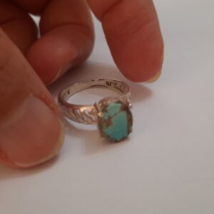 انگشتر نقره سنگ فیروزه نیشابور