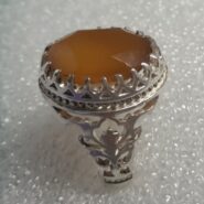 انگشتر سنگ عقیق زرد تراش فست