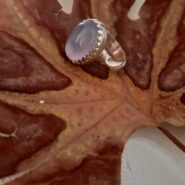 انگشتر نقره سنگ عقیق آبی