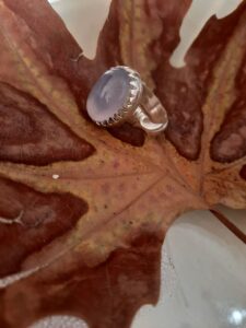 انگشتر نقره سنگ عقیق آبی