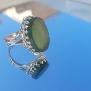 انگشتر عقیق یشم نقره 925