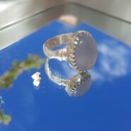 انگشتر عقیق آبی خراسان- نقره 925