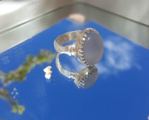 انگشتر عقیق آبی خراسان- نقره 925